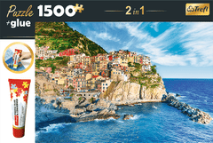 Trefl 2in1 puzzle készlet Manarola, Liguria, Olaszország 1500 darab ragasztóval