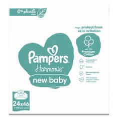 Pampers Harmonie New Baby műanyagmentes nedves törlőkendő 24 x 46 db