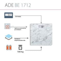 ADE BE1712 BE1711 Aurora Digitális fürdőszobai mérleg fehér márványból