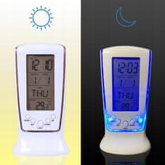 Dexxer LCD LED digitális ébresztőóra hőmérővel