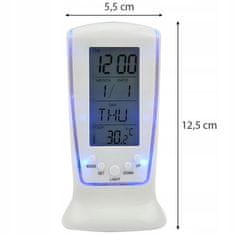 Dexxer LCD LED digitális ébresztőóra hőmérővel