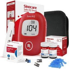 Sinocare glükométer Safe AQ Smart, 25 csík, 25 lantszetta, mintavevő toll, tasak