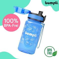 Bumpli Gyerek Kulacs 350 ml Ivófejjel és Szívószállal, Szivárgásmentes, BPA-mentes, Kék színű - BLUEBOT
