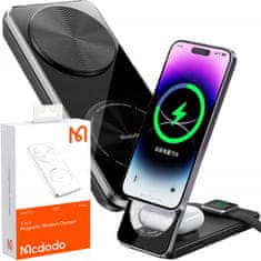 Mcdodo 3in1 QI dokkoló állomás iPhone-hoz, Airpods, Watch-hoz, fekete, McDodo | CH-1151