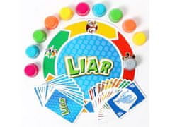 KECJA Családi játék Liar, Liar, LIAR, kártyák, Pinocchio szemüveg és orr