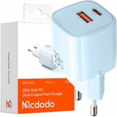 Mcdodo USB/USB-C töltő, gyors, nano, GaN 33W PD, kék McDodo | CH-0154
