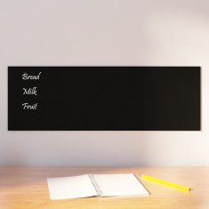 Greatstore fekete falra szerelhető edzett üveg mágnestábla 60 x 20 cm
