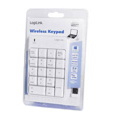 LogiLink vezeték nélküli numerikus billentyűzet fehér (ID0186) (ID0186)