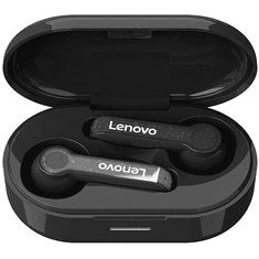 Lenovo Bluetooth sztereó fülhallgató, v5.0, TWS, töltőtok, zajszűrővel, érintés vezérlés, HT08, fekete, gyári (RS110051)