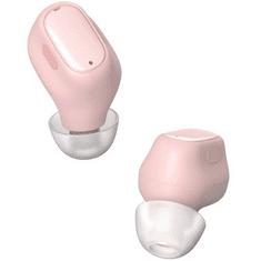 Bluetooth sztereó fülhallgató, v5.0, TWS, töltőtok, zajszűrővel, Baseus Encok WM01, rózsaszín
