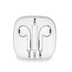 TokShop Vezetékes sztereó fülhallgató, Androidos készülékekhez, 3.5 mm, felvevőgombos, dobozos, fehér (48124)