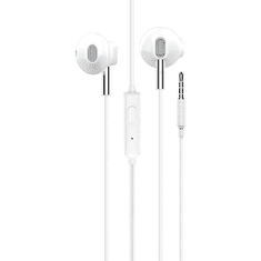 Hoco Vezetékes sztereó fülhallgató, 3.5 mm, mikrofon, funkció gomb, M57 Sky Sound, fehér (6931474701718)