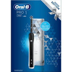 BRAUN Oral-B PRO 750 Cross Action fejjel fekete elektromos fogkefe + excluzív útitok (10PO010286) (10PO010286)