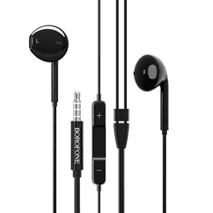 Borofone Vezetékes sztereó fülhallgató, 3.5 mm, mikrofon, funkció gomb, Original, BM30, fekete (PM024180)