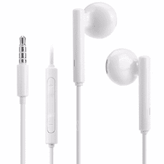 Huawei Vezetékes sztereó fülhallgató, 3,5 mm jack, felvevő gomb, Huawei, fehér, gyári, (RS60761)