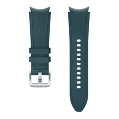 SAMSUNG Galaxy Watch 4 (40mm) / Watch 4 Classic (42mm) SM-R860 / R880, valódi bőr pótszíj, S / M méret, állítható, izzadtságátló, prémium, zöld, gyári (RS111343)