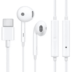 OPPO Vezetékes sztereó fülhallgató, USB Type-C, mikrofon, funkció gomb, MH147, fehér, gyári (113782)