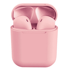 TokShop Bluetooth sztereó fülhallgató, v5.0, TWS, töltőtok, iNPods 12, matt, rózsaszín (93994)