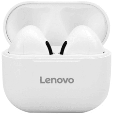 Lenovo Bluetooth sztereó fülhallgató, v5.0, TWS, töltőtok, zajszűrővel, érintés vezérlés, vízálló, LivePods LP40, fehér, gyári (RS102698)