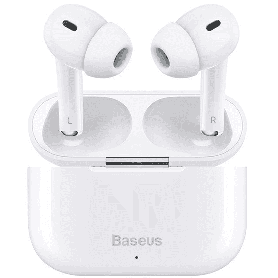 BASEUS Bluetooth sztereó fülhallgató, v5.0, TWS, töltőtok, zajszűrővel, érintés vezérlés, vízálló, Encok W3, fehér (110536)
