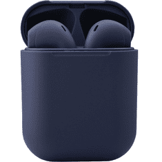 TokShop Bluetooth sztereó fülhallgató, v5.0, TWS, töltőtok, iNPods 12, matt, sötétkék (96607)