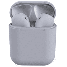 TokShop Bluetooth sztereó fülhallgató, v5.0, TWS, töltőtok, iNPods 12, matt, világosszürke (96605)