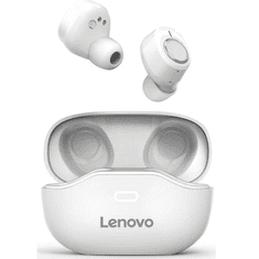 Lenovo Bluetooth sztereó fülhallgató, v5.0, TWS, töltőtok, zajszűrővel, érintés vezérlés, vízálló, X18, fehér, gyári (RS104617)