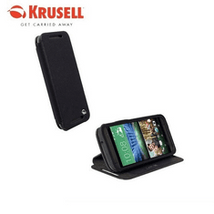 Krusell HTC One Mini 2, oldalra nyíló tok, stand, FlipCase Malmö, fekete (RS46126)