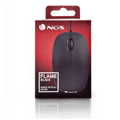 NGS Flame Optikai vezetékes egér 1000Dpi, normál méret, fekete