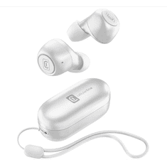 CellularLine PICK bluetooth fülhallgató SZTEREO (v5.0, TWS, mini, mikrofon, zajszűrő + töltőtok + csuklópánt) FEHÉR (BTPICKTWSW) (BTPICKTWSW)