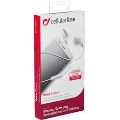 CellularLine CLASSIC fülhallgató SZTEREO (3.5mm jack, mikrofon, felvevő gomb) FEHÉR (AUCLASSICW) (AUCLASSICW)
