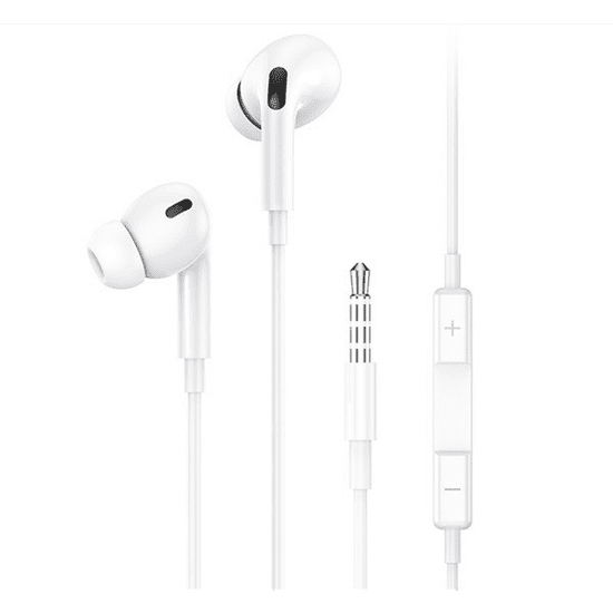 USAMS EMOVE EP-41 fülhallgató SZTEREO (3.5mm jack, mikrofon, felvevő gomb, hangerő szabályzó) FEHÉR (SJ451HS01) (SJ451HS01)
