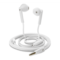 CellularLine MANTIS fülhallgató SZTEREO (3.5mm jack, mikrofon, felvevő gomb, törésgátló, lapos kábel) FEHÉR (MANTISW) (MANTISW)