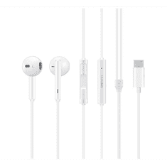 fülhallgató SZTEREO (Type-C, mikrofon, felvevő gomb, hangerőszabályzó) FEHÉR (CM33_W / 55030088) (CM33_W / 55030088)