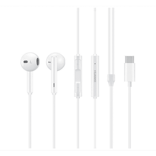 Huawei fülhallgató SZTEREO (Type-C, mikrofon, felvevő gomb, hangerőszabályzó) FEHÉR (CM33_W / 55030088) (CM33_W / 55030088)