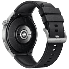 Huawei Watch GT 3 Pro Titanium okosóra, Titánium óratok, fekete fluoroelasztomer szíj (55028468) (huawei55028468)