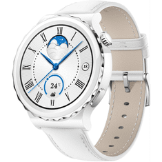 Huawei Watch GT 3 Pro Ceramic okosóra, Nanokristályos kerámia óratok, fehér bőrszíj (55028825) (huawei55028825)