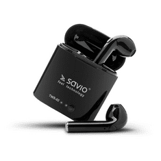 SAVIO TWS-02 vezeték nélküli Bluetooth fülhallgató fekete (TWS-02)