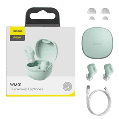 BASEUS Encok WM01 TWS Bluetooth fülhallgató zöld (NGWM01-06) (NGWM01-06)