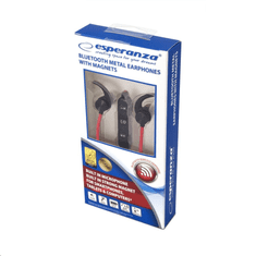 Esperanza Bluetooth mikrofonos fülhallgató fekete-piros (EH186K) (EH186K)