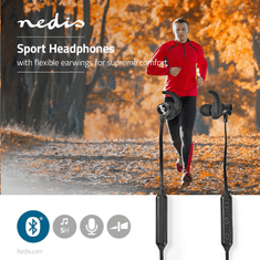Nedis Bluetooth mikrofonos sport fejhallgató fekete (HPBT8000BK) (HPBT8000BK)