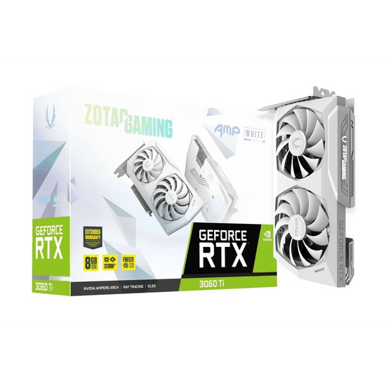 Zotac GeForce RTX 3060 Ti AMP White Edition LHR 8GB videokártya (ZT-A30610F-10PLHR) (ZT-A30610F-10PLHR)