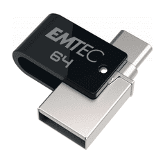 Emtec Pen Drive 64GB T260C Mobile and Go Type-C USB 3.2 fekete (ECMMD64GT263C) (ECMMD64GT263C)