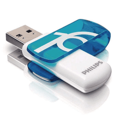 PHILIPS Pen Drive 16GB Vivid USB 2.0 fehér-kék (FM16FD05B/10) (FM16FD05B/10)