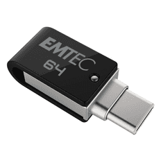 Emtec Pen Drive 64GB T260C Mobile and Go Type-C USB 3.2 fekete (ECMMD64GT263C) (ECMMD64GT263C)