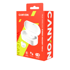 Canyon Vezeték Nélküli Headset, Bluetooth, Stereo, 800mAh, fehér - CND-TBTHS2W (CND-TBTHS2W)