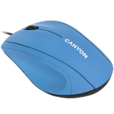 Canyon Wired Optical Mouse with 3 keys, DPI 1000 With 1.5M USB cable,Light Blue,size 72*108*40mm,weight:0.077kg (CNE-CMS05BX)