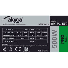Akyga tápegység ATX AK-P3-500 500W (AK-P3-500)