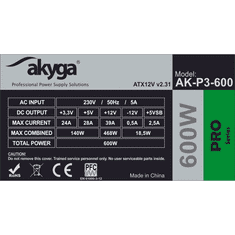 Akyga tápegység ATX AK-P3-600 600W (AK-P3-600)