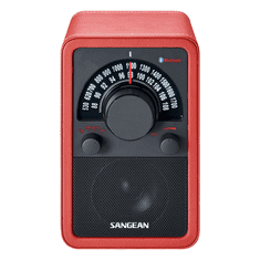 Sangean WR-15BT Bluetooth asztali rádió piros (bőr)